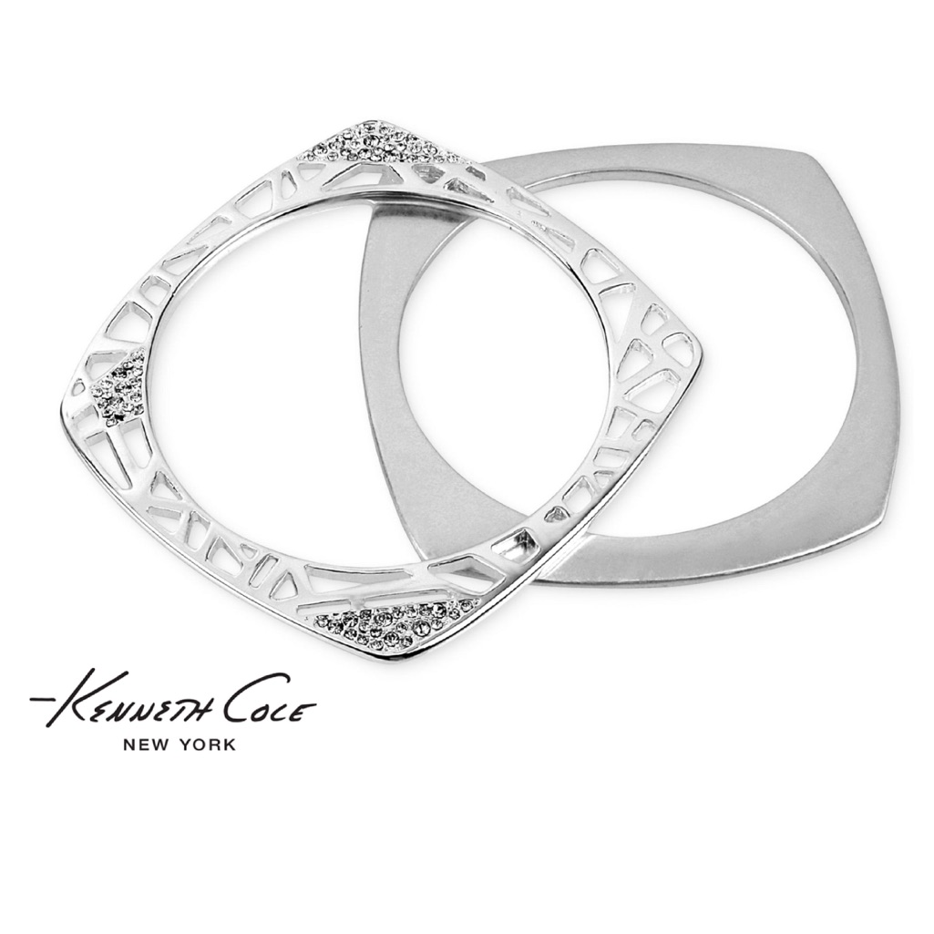 Nwt Kenneth Cole New York Silver Square Bracelets 21$
